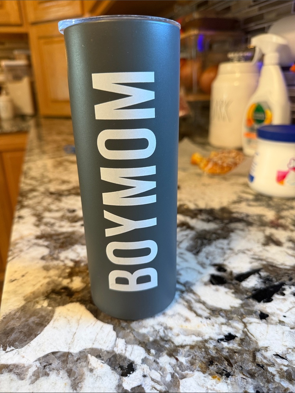 BOYMOM Matte Gray Insulated Tumbler